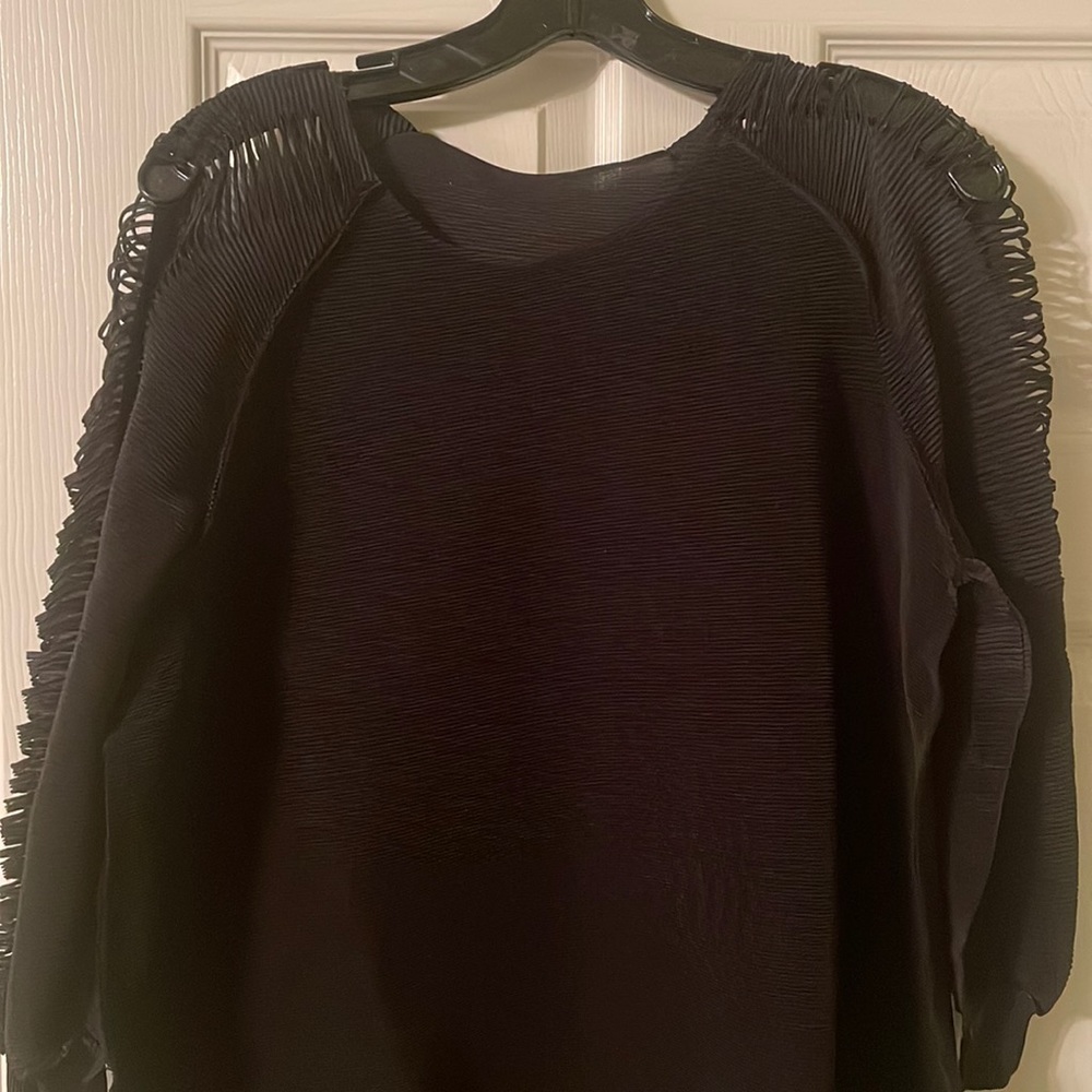 Black Top with sliced sleeves